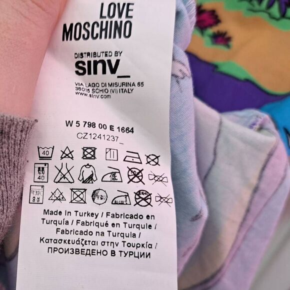 LOVE MOSCHINO Women's Alien Surf Print Short Sleeve T-shirt Dress sz 6 US - Picture 7 of 8